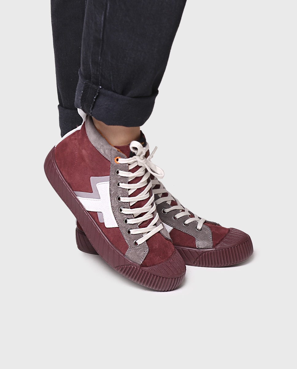 Zapatillas de serraje de mujer con cordones - Toni Pons - Burdeos Burdeos-4