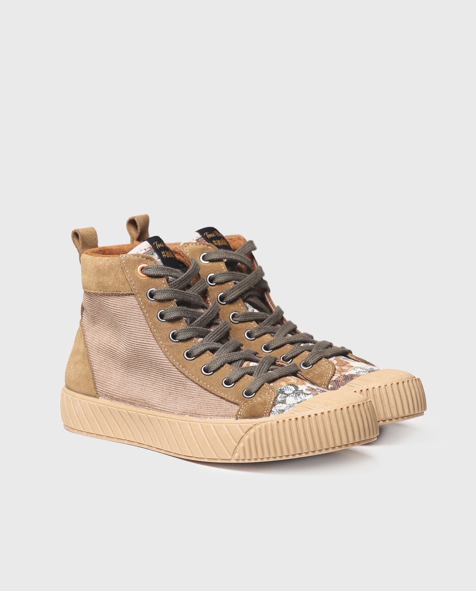 Zapatillas de serraje de mujer con cordones - Toni Pons - Beige Beige-2