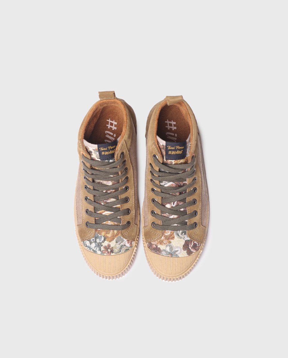 Zapatillas de serraje de mujer con cordones - Toni Pons - Beige Beige-3