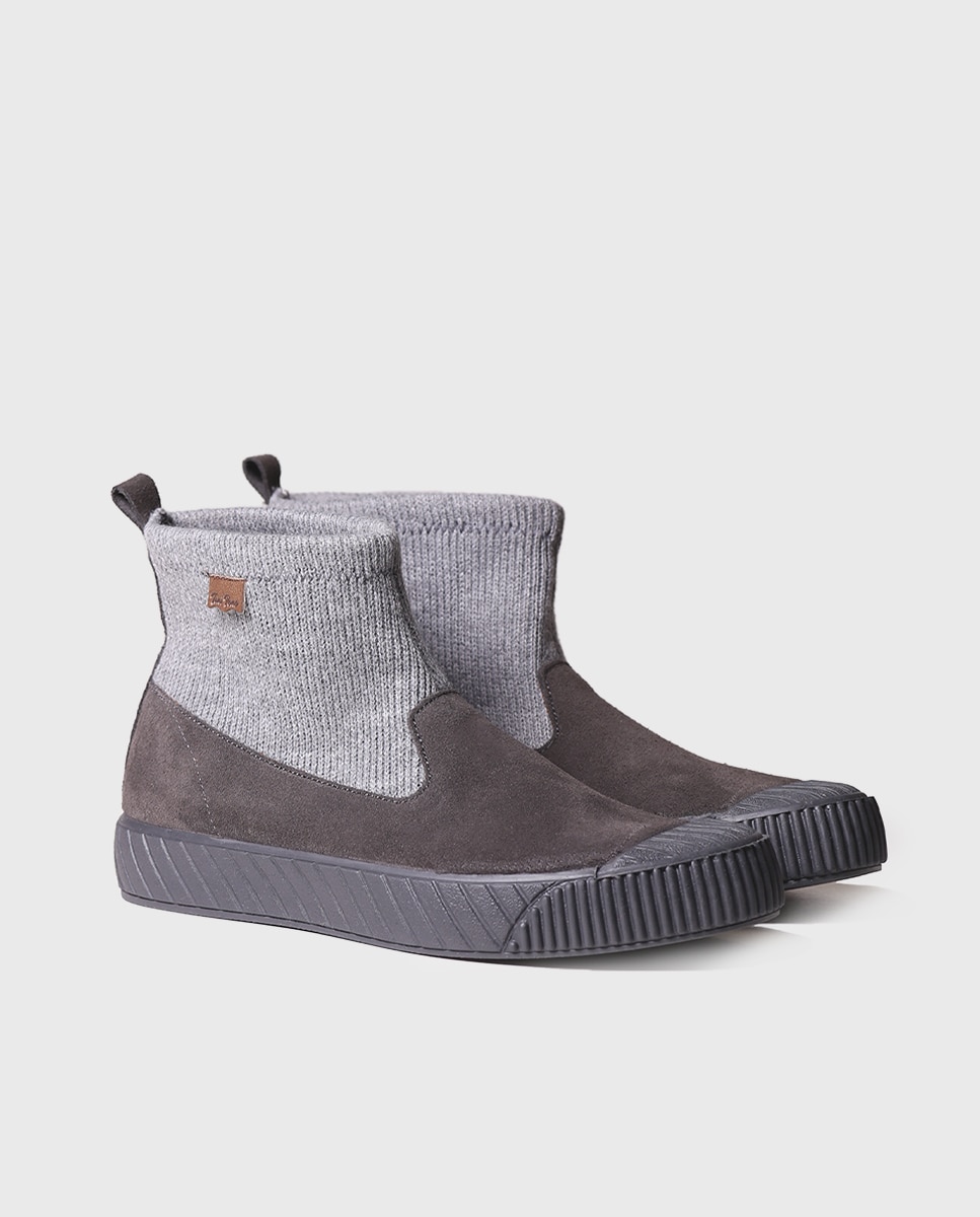 Zapatillas de serraje de mujer con cordones - Toni Pons - Gris Gris-2