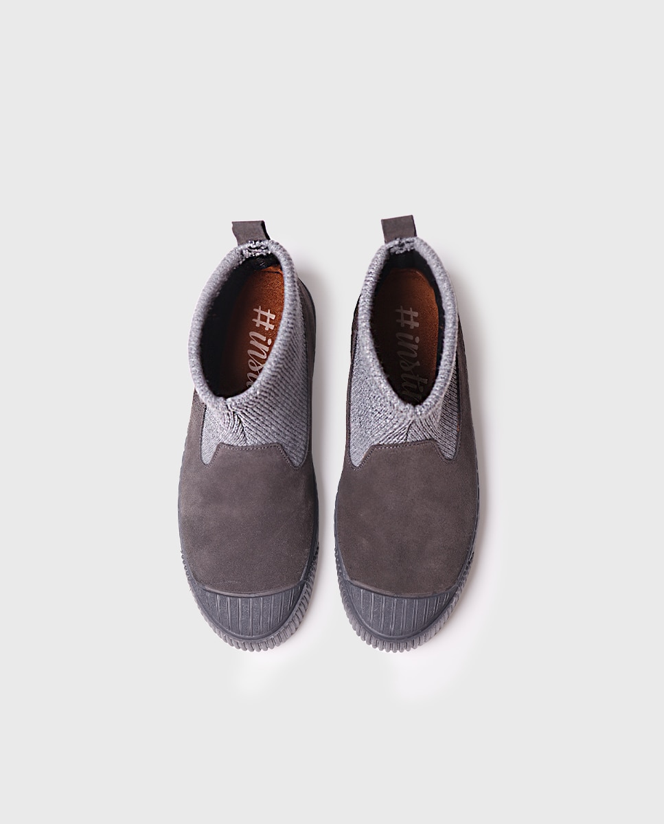 Zapatillas de serraje de mujer con cordones - Toni Pons - Gris Gris-3