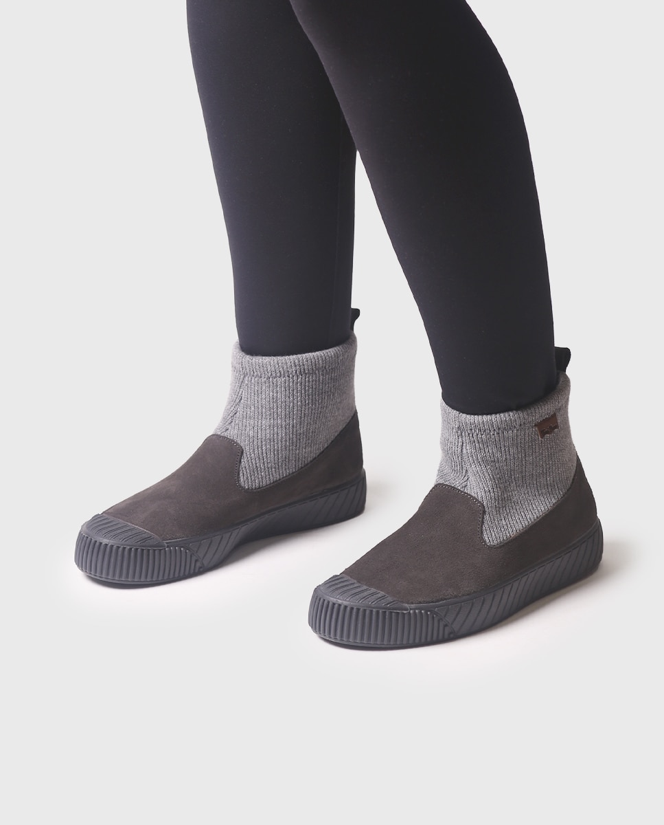 Zapatillas de serraje de mujer con cordones - Toni Pons - Gris Gris-4