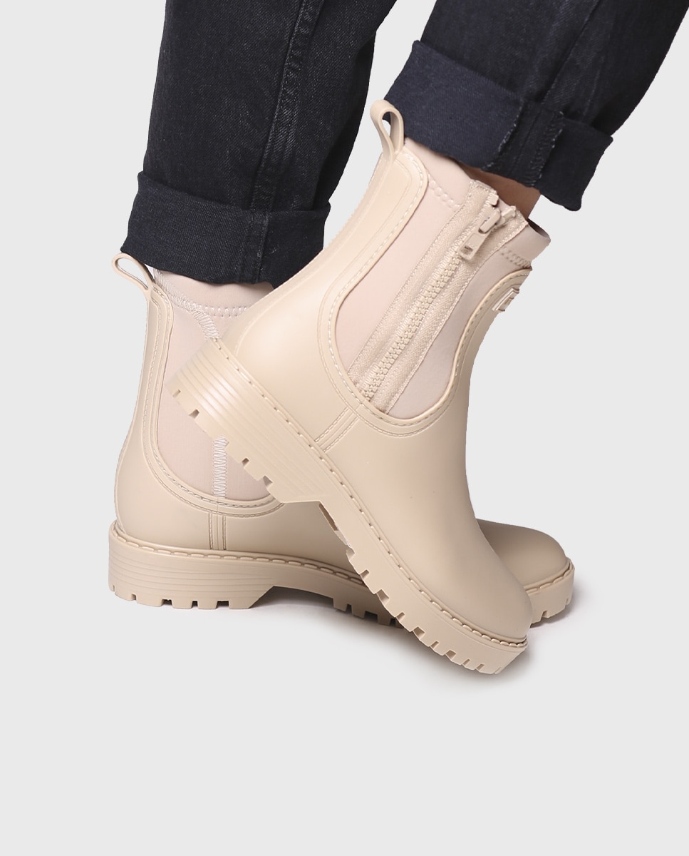 Botines de agua de mujer de caña baja - Beige Beige-4