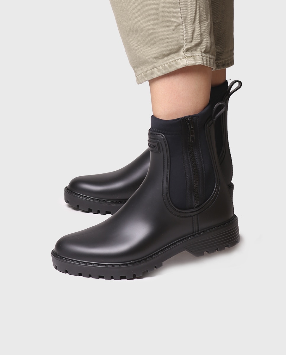 Botines de agua de mujer de caña baja - Negro Negro-4