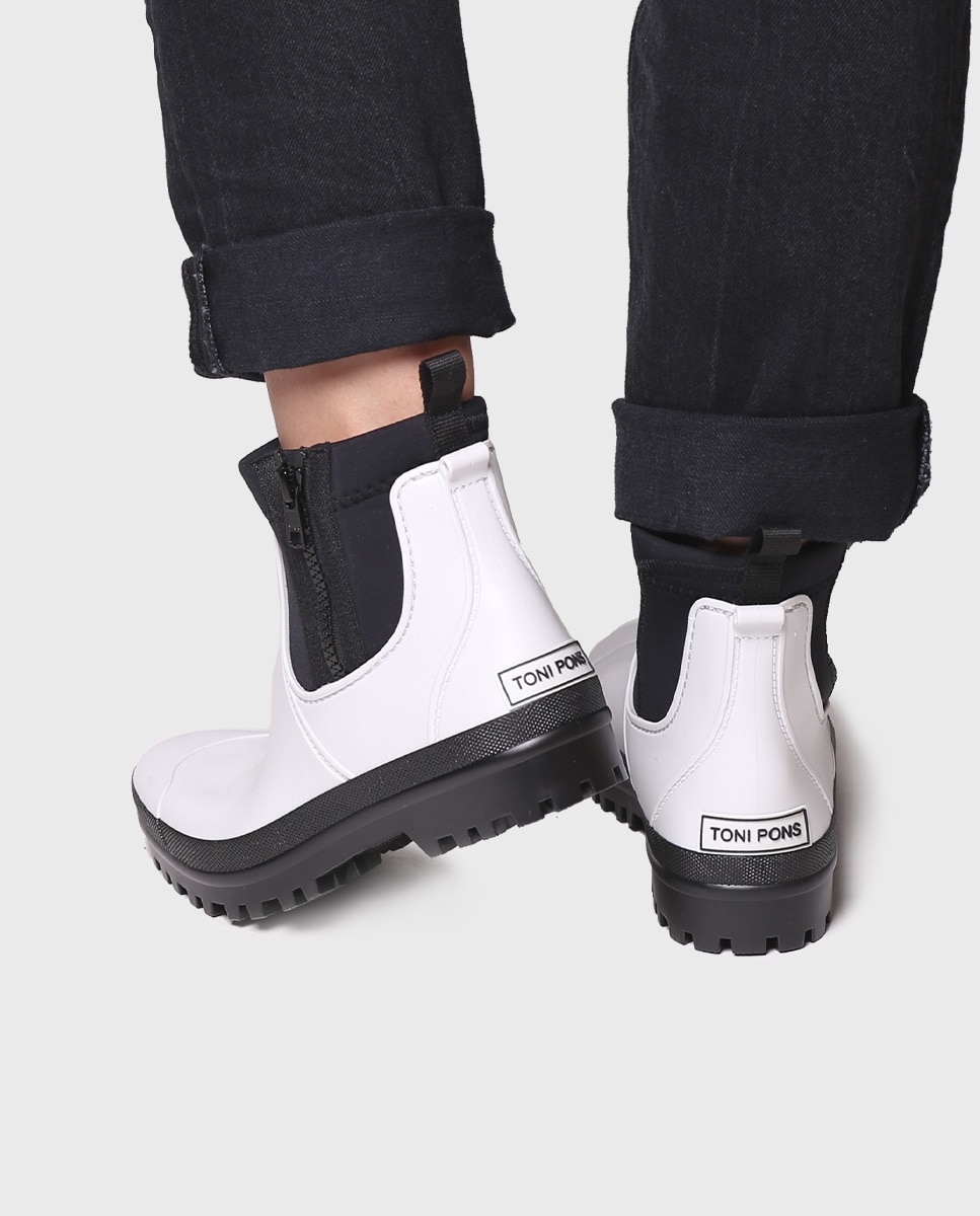Botines de agua de mujer de goma con cremallera - Toni Pons - Blanco Blanco-4