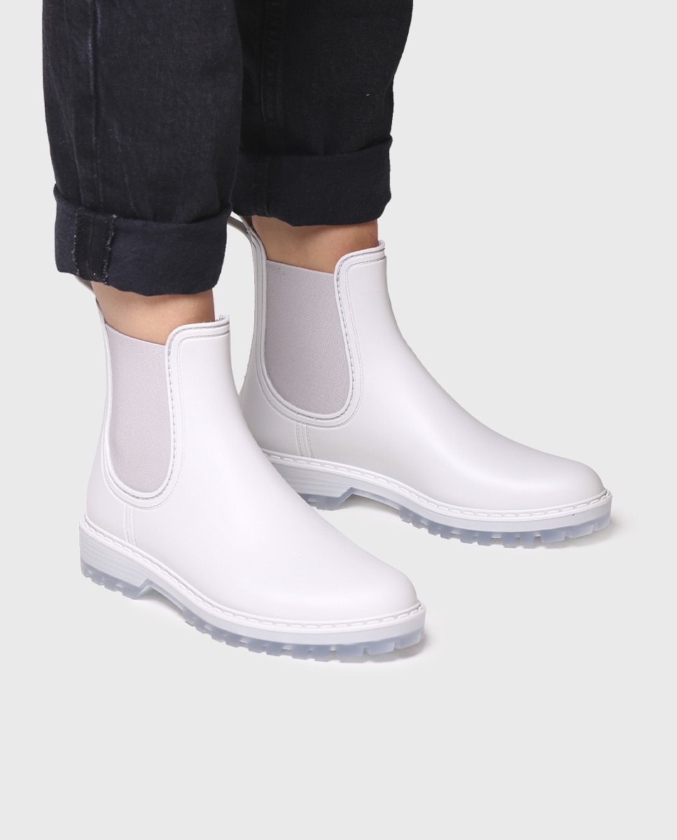 Botines de agua de mujer de caña baja - Blanco Blanco-4