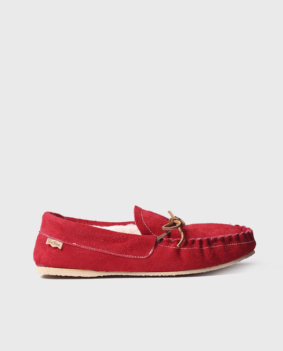 Zapatillas de casa cerradas de mujer de tejido de ante en tonos lisos
