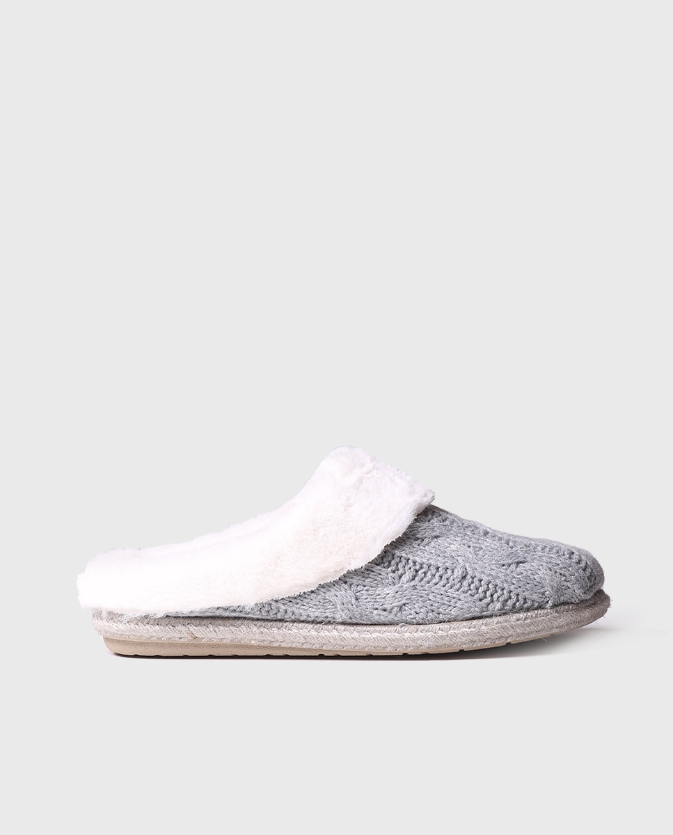 Imagen 1 de Zapatillas de casa abiertas de mujer de tejido con pelo - Toni Pons - Gris Gris