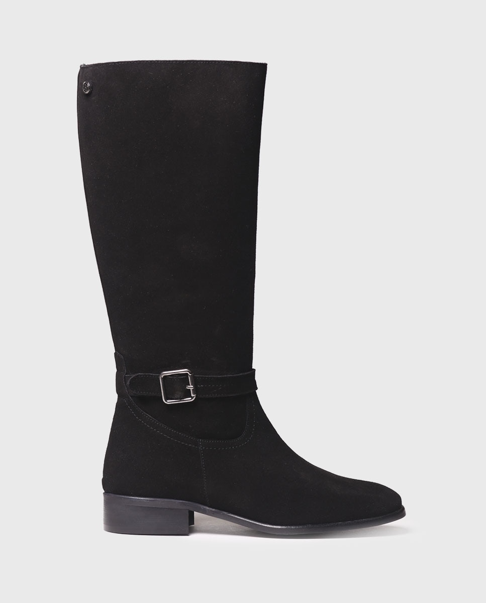 Botas de mujer de serraje con cremallera - Toni Pons - Negro Negro-1