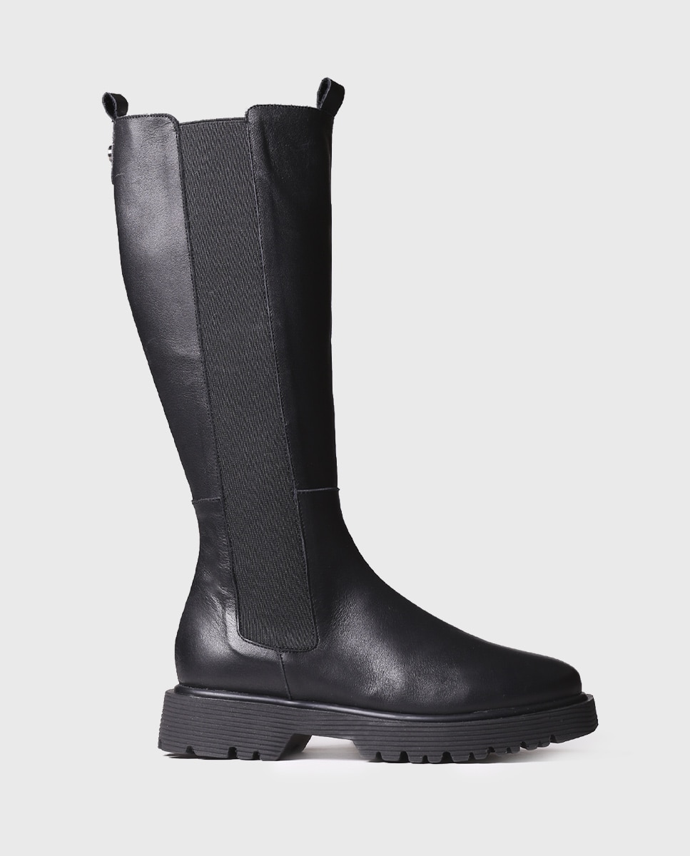 Botas de mujer de piel con elásticos - Toni Pons - Negro Negro-1