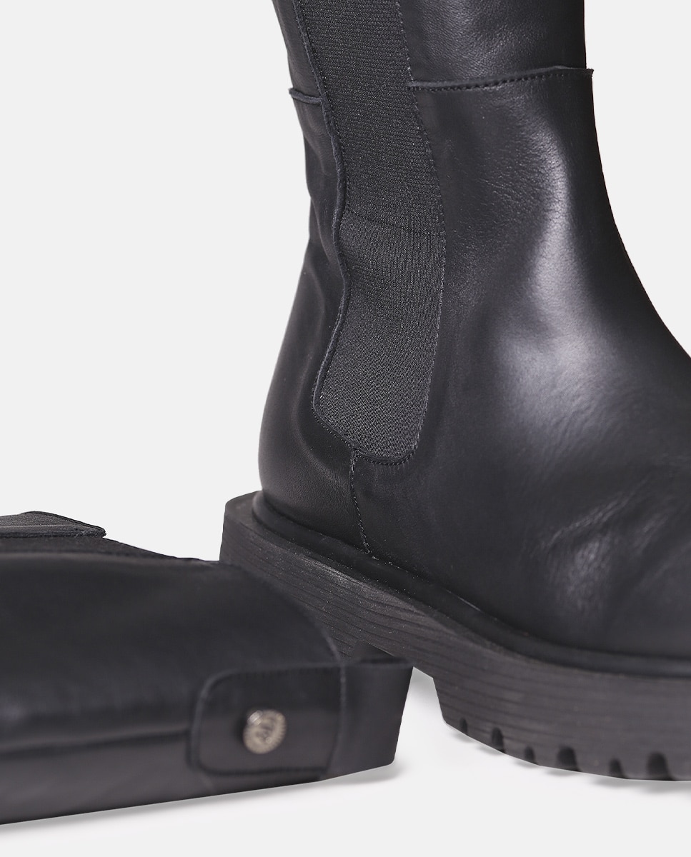 Botas de mujer de piel con elásticos - Toni Pons - Negro Negro-3