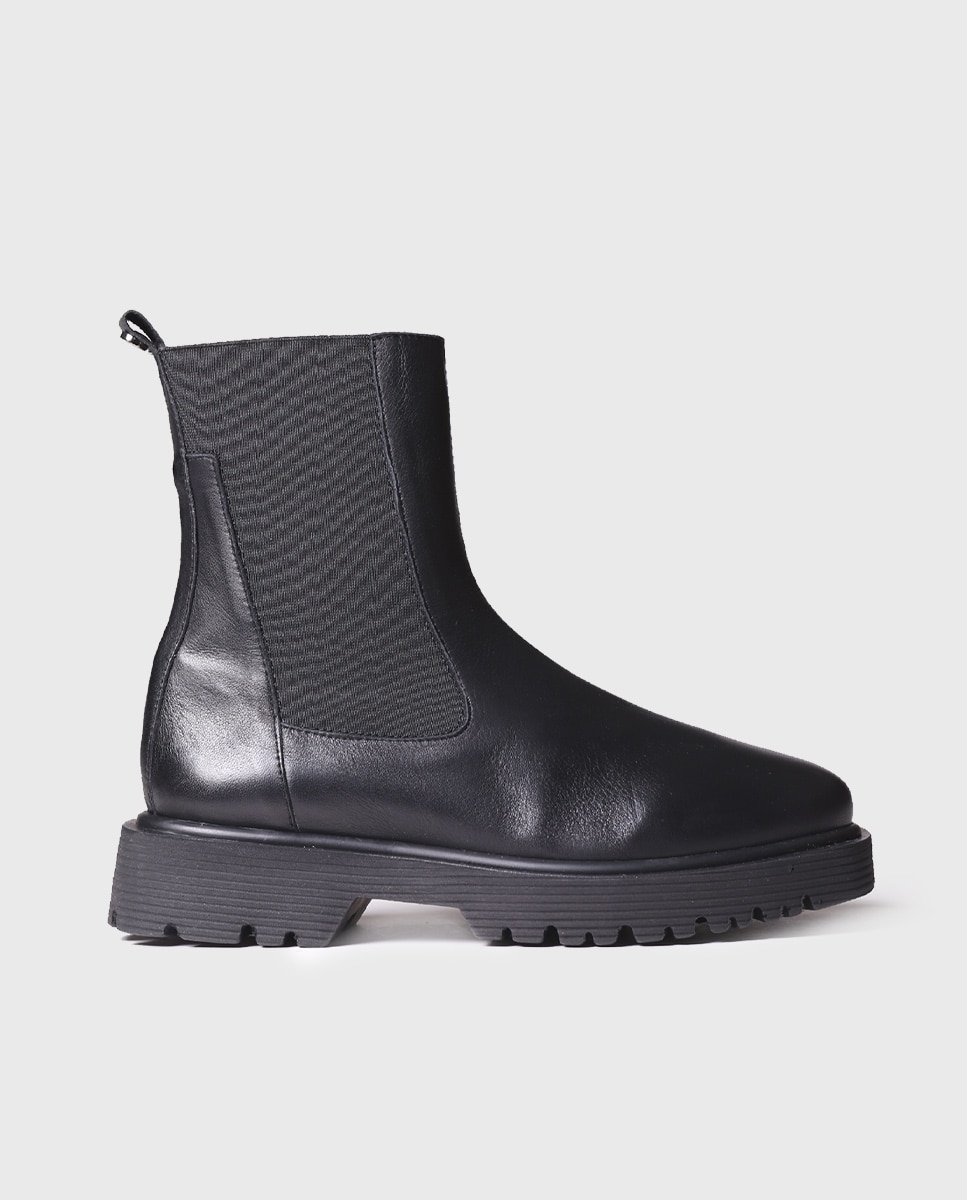 Botines de mujer de piel con elásticos - Toni Pons - Negro Negro-1