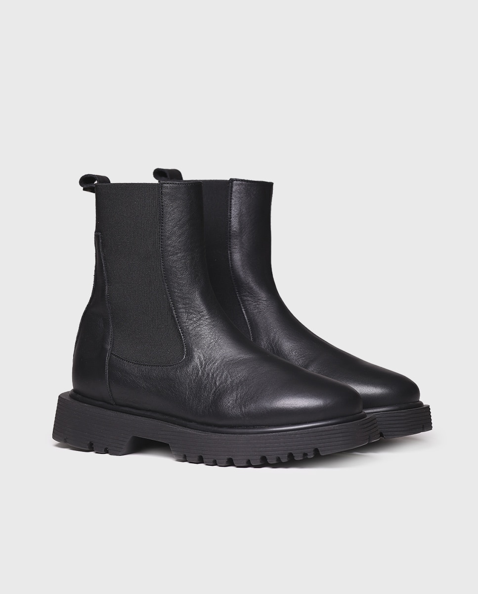 Botines de mujer de piel con elásticos - Toni Pons - Negro Negro-2