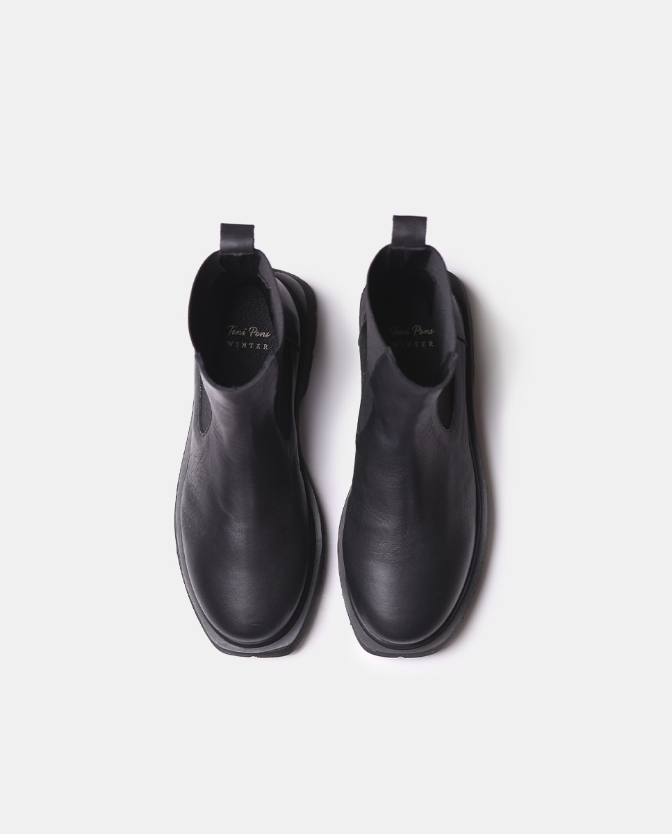 Botines de mujer de piel con elásticos - Toni Pons - Negro Negro-3