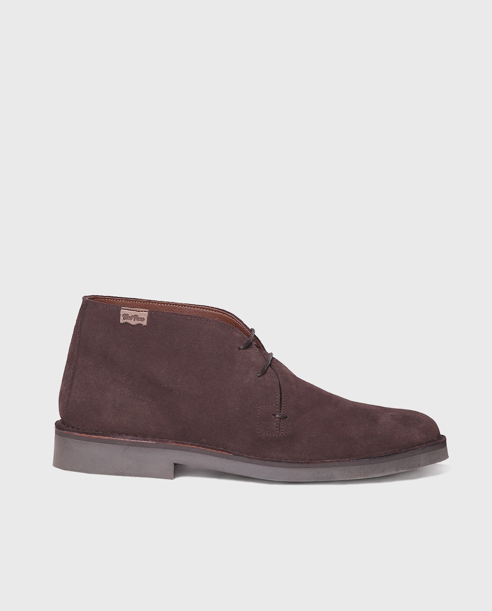 Botines de hombre de serraje con cordones - Toni Pons - Marrón Marrón-1