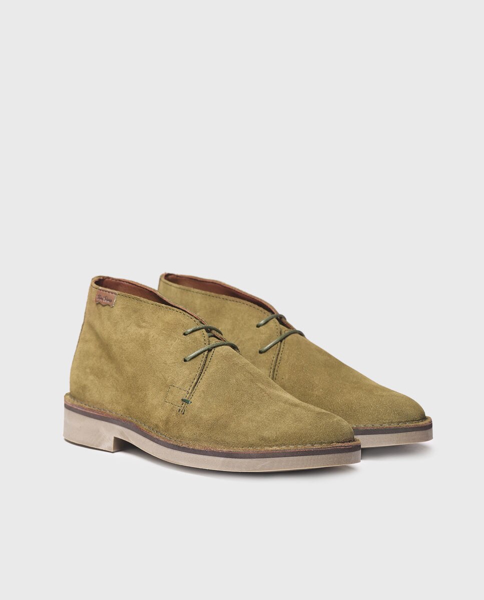 Botines de hombre de serraje con cordones - Toni Pons - Verde Verde-2