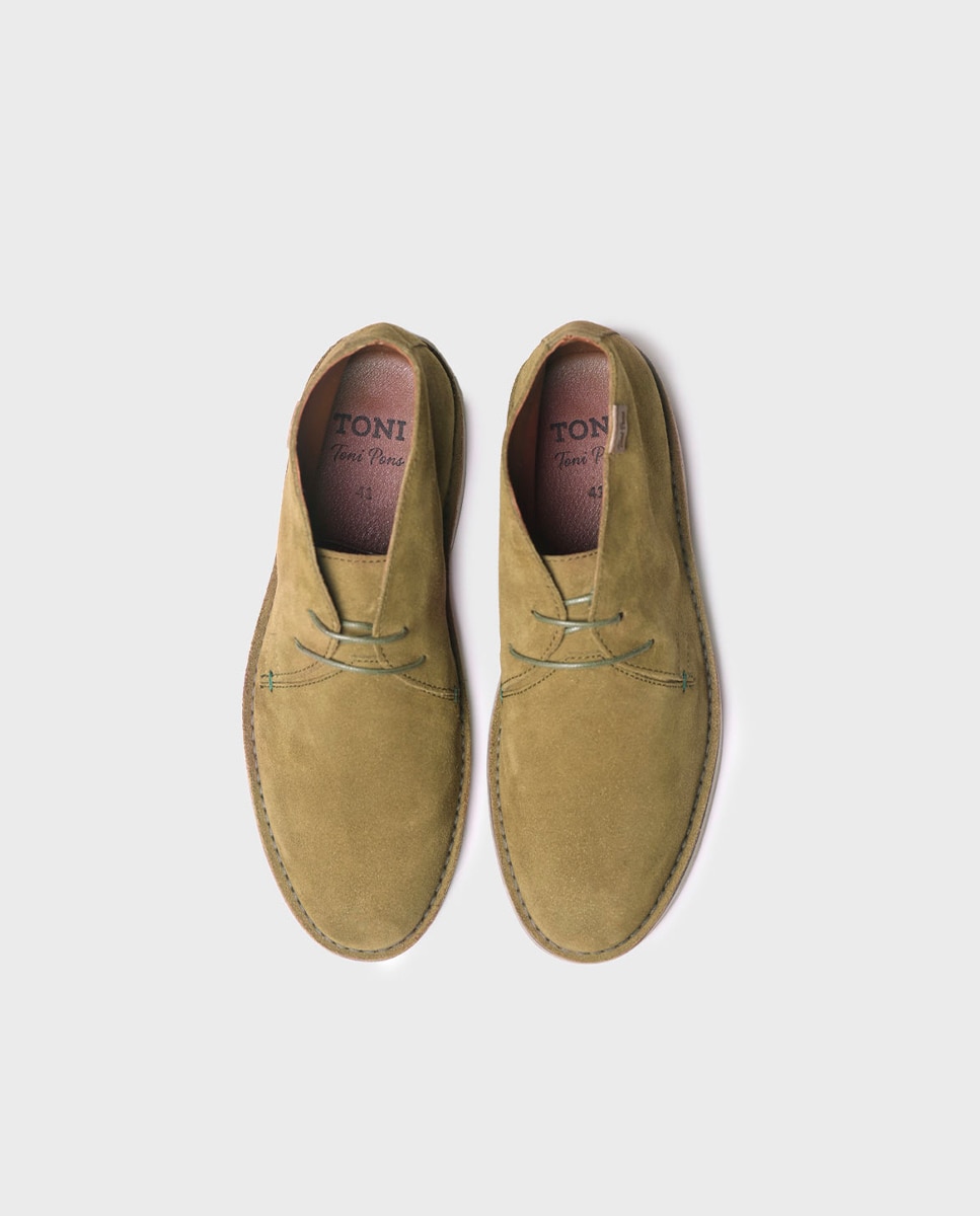 Botines de hombre de serraje con cordones - Toni Pons - Verde Verde-3