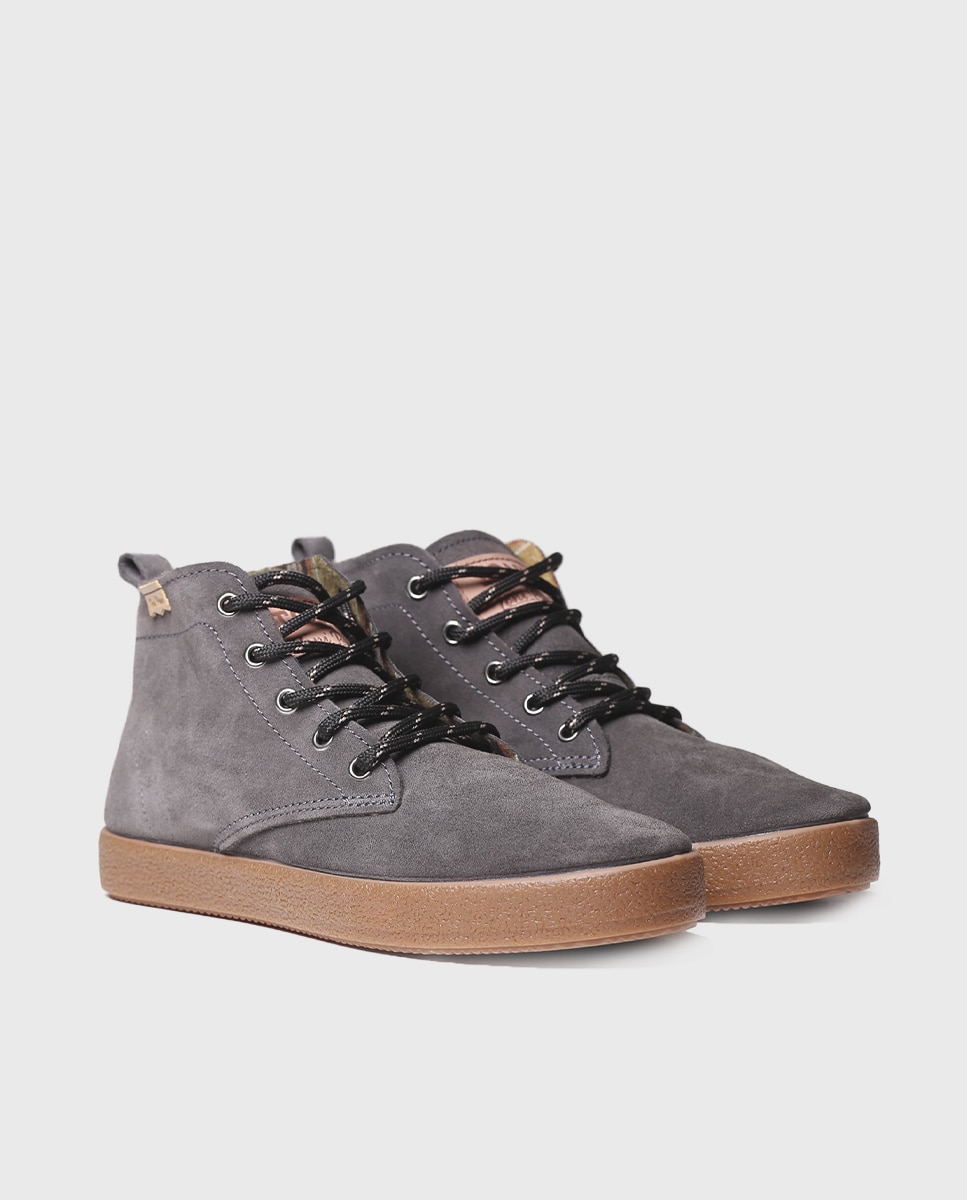 Botines de hombre de serraje con cordones - Toni Pons - Gris Gris-2