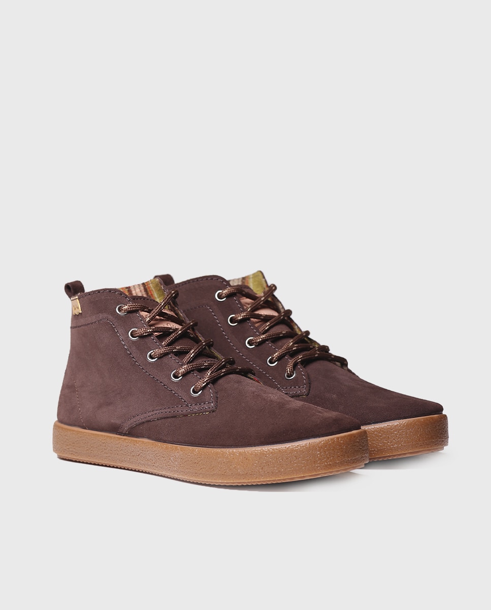Botines de hombre de serraje con cordones - Toni Pons - Marrón Marrón-2