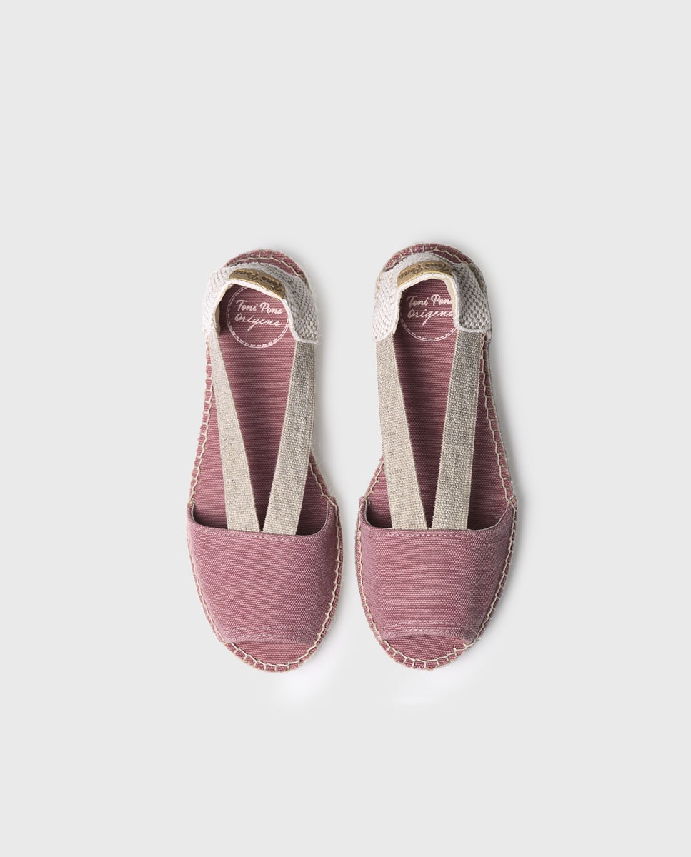 Alpargatas de cuña de mujer de tejido con elásticos - Toni Pons - Rosa Rosa-3