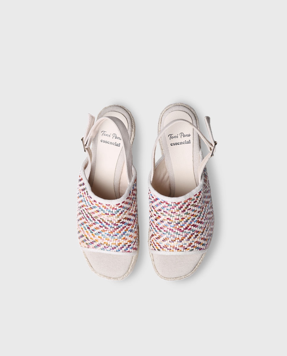 Sandalias de tacón de mujer de tejido estampado con hebilla - Toni Pons - Multicolor Multicolor-3