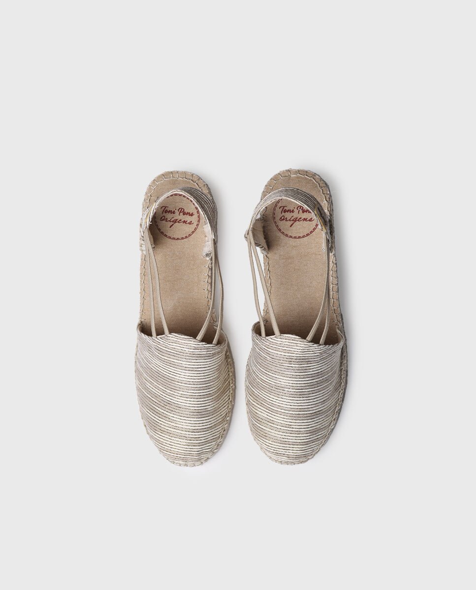 Alpargatas de cuña de mujer de tejido con tiras elásticas - Toni Pons - Beige Beige-3
