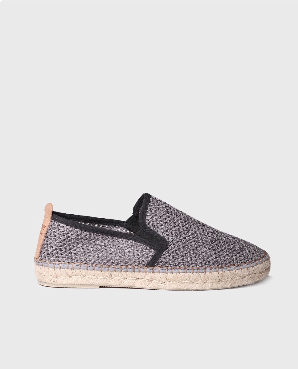 Alpargatas planas de hombre de tejido de rejilla con elásticos - Toni Pons - Gris Gris-1