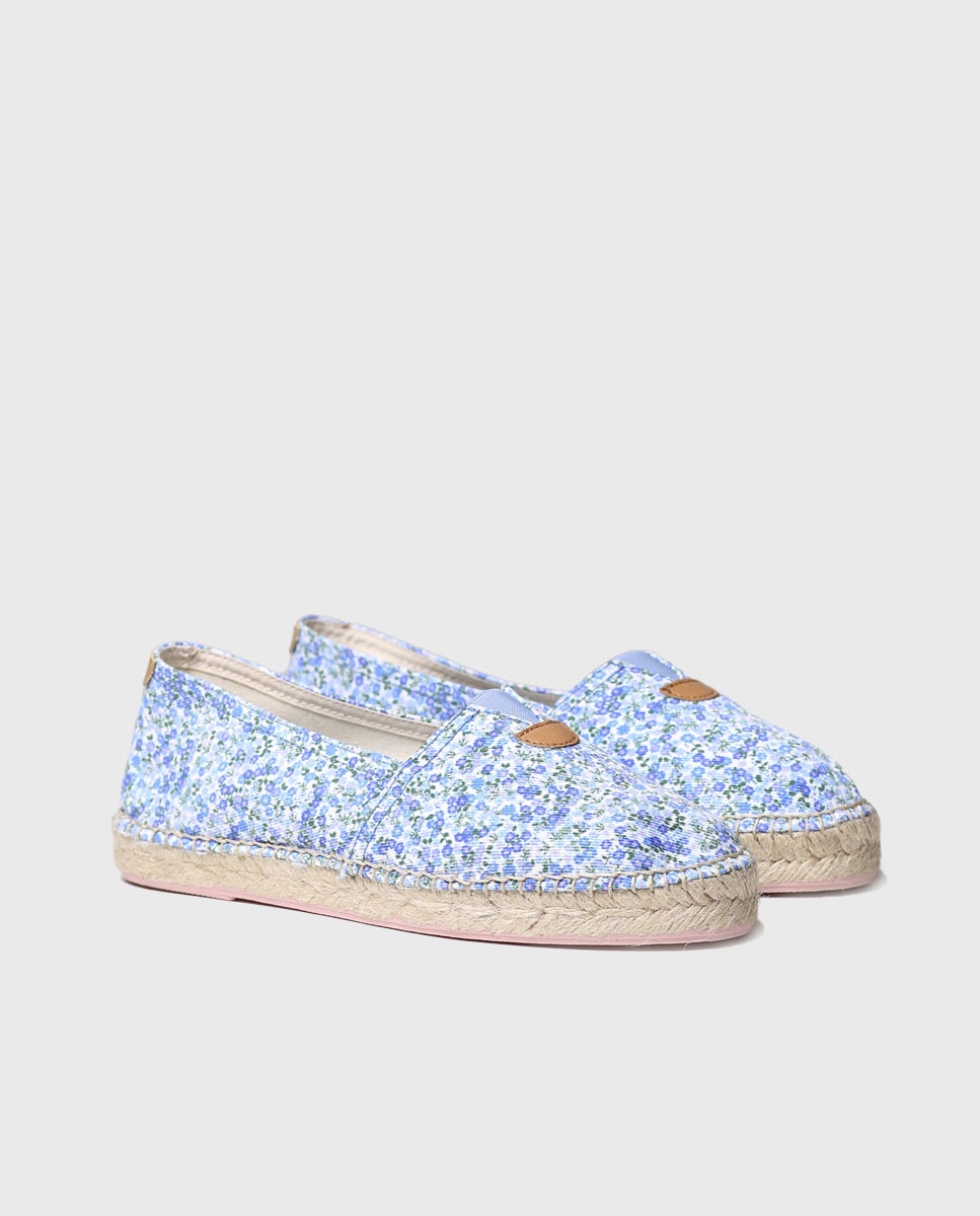 Alpargatas planas unisex de tejido de estampado floral - Toni Pons - Azul Azul-2
