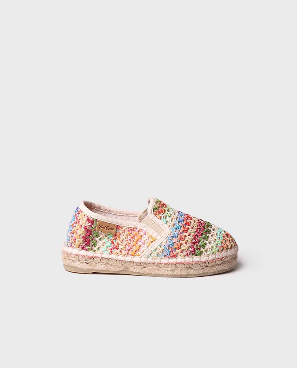 Alpargatas de niños en tejido de rafia con elásticos - Toni Pons - Multicolor Multicolor-1