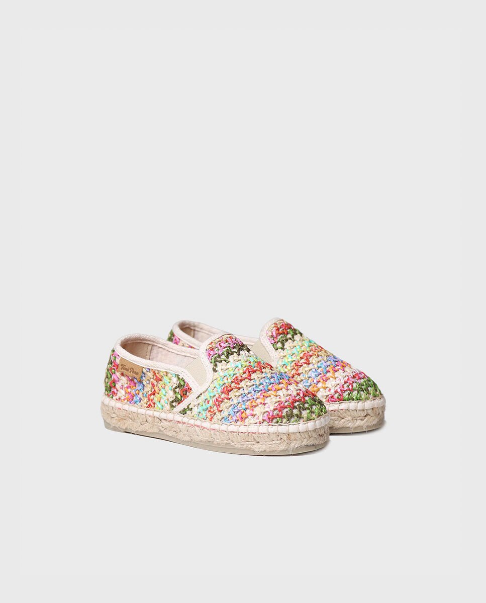 Alpargatas de niños en tejido de rafia con elásticos - Toni Pons - Multicolor Multicolor-2