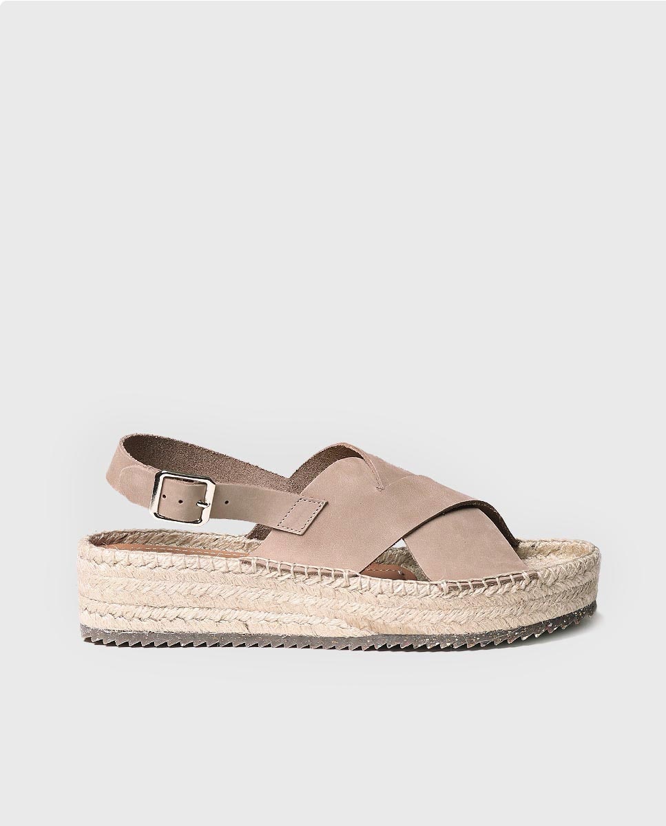 Sandalias de plataforma de mujer de piel con hebilla - Toni Pons - Marrón Marrón-1