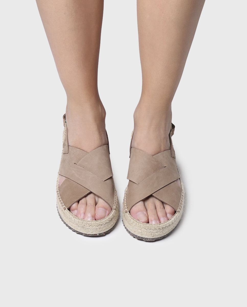 Sandalias de plataforma de mujer de piel con hebilla - Toni Pons - Marrón Marrón-4