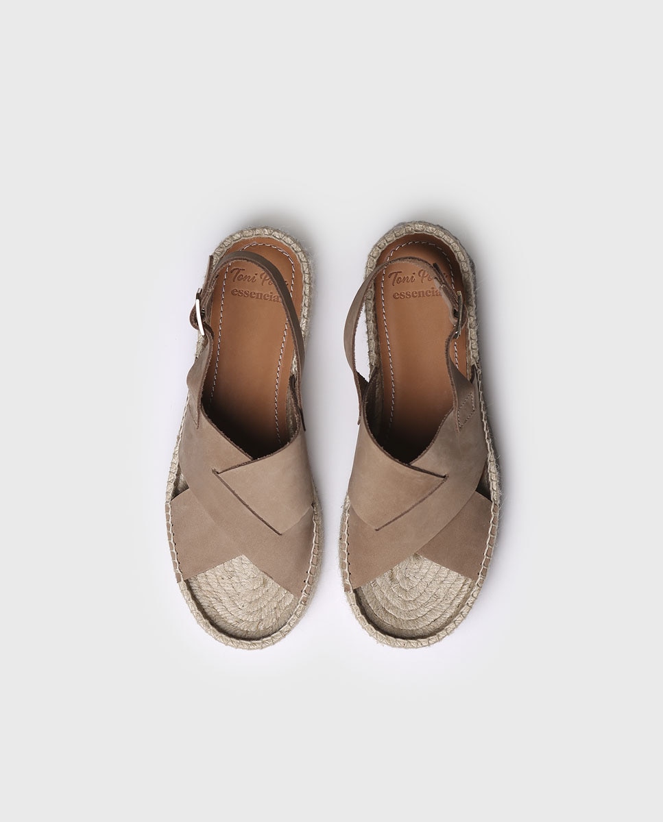 Imagen 3 de Sandalias de plataforma de mujer de piel con hebilla - Marrón Marrón