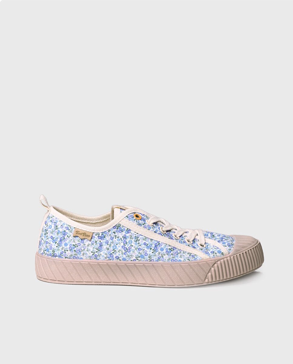 Zapatillas de lona de mujer de tejido con cordones - Toni Pons - Azul Azul-1