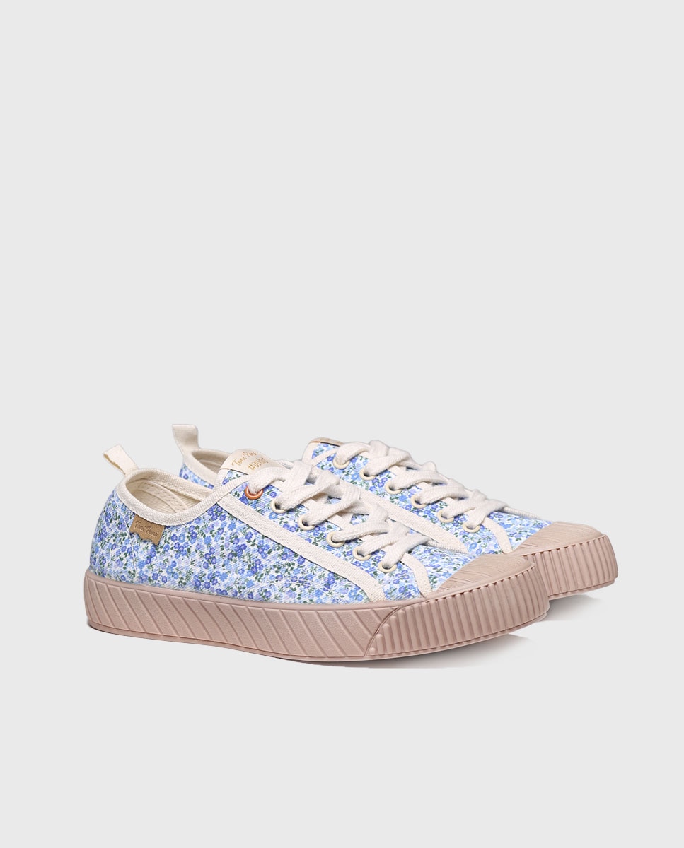 Zapatillas de lona de mujer de tejido con cordones - Toni Pons - Azul Azul-2