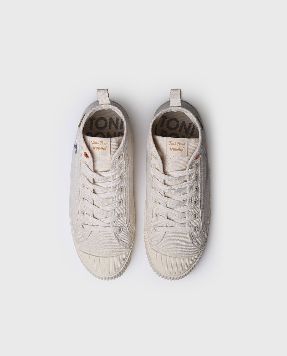 Zapatillas de lona de mujer de tejido con cordones - Toni Pons - Crudo Crudo-3