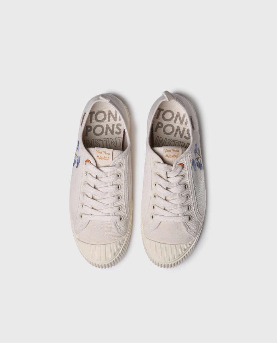 Zapatillas de lona de mujer de tejido con cordones - Toni Pons - Crudo Crudo-3