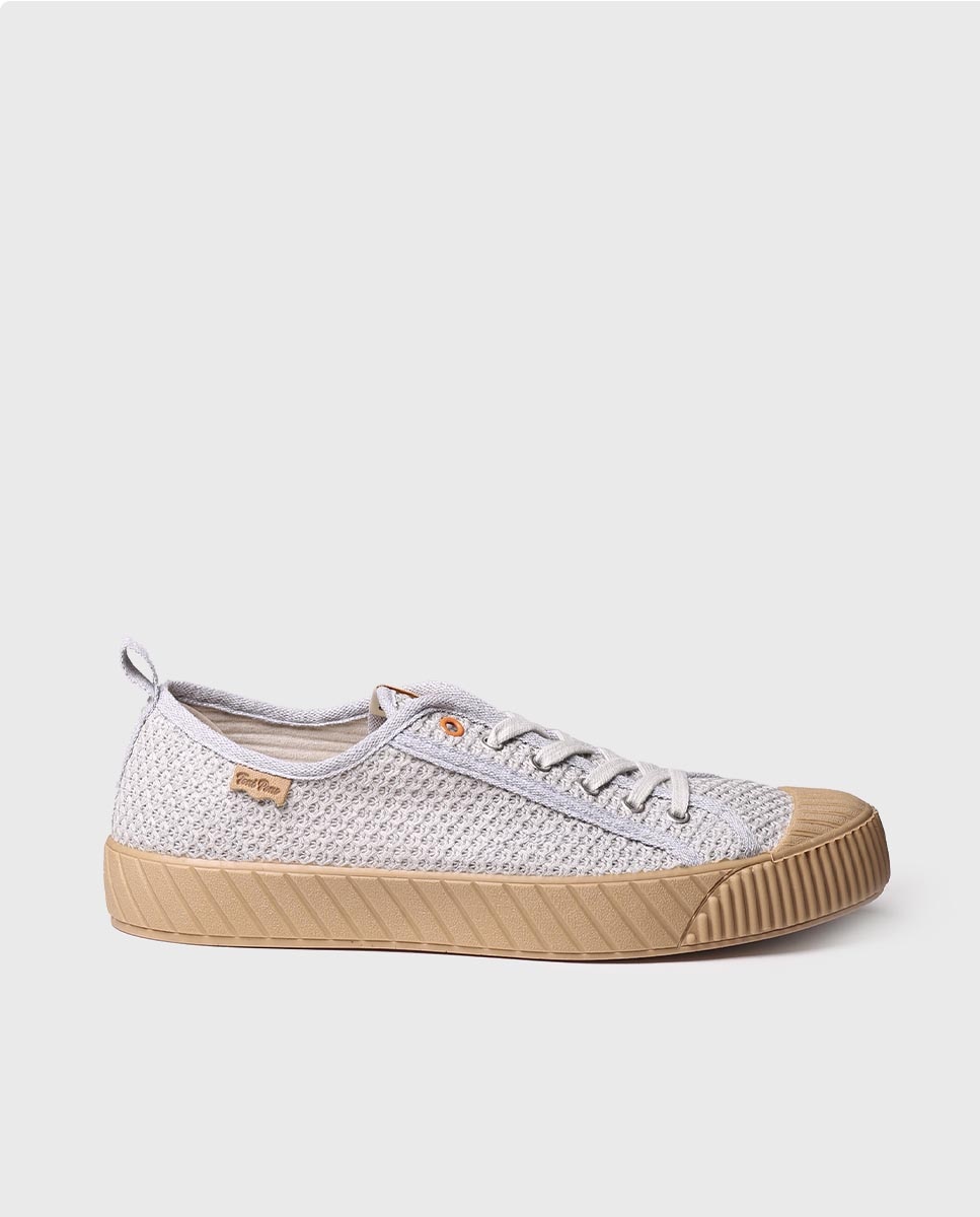 Zapatillas de lona de hombre de tejido de rejilla con cordones - Toni Pons - Gris Gris-1