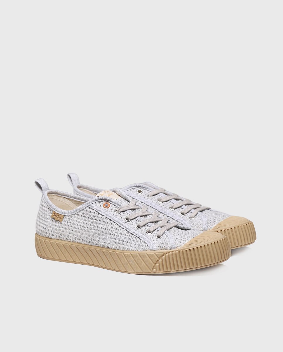 Zapatillas de lona de hombre de tejido de rejilla con cordones - Toni Pons - Gris Gris-2
