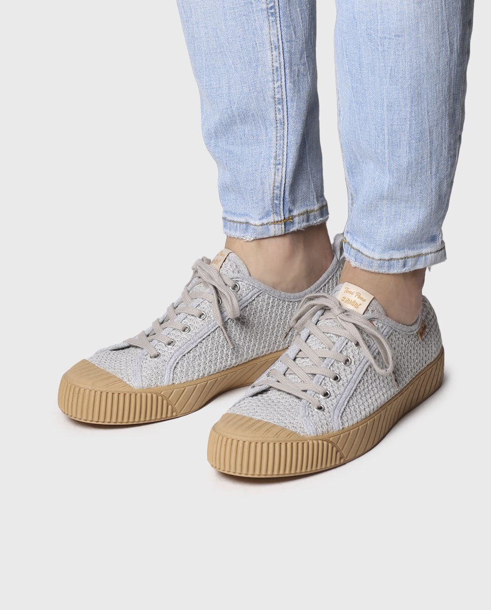 Zapatillas de lona de hombre de tejido de rejilla con cordones - Toni Pons - Gris Gris-4
