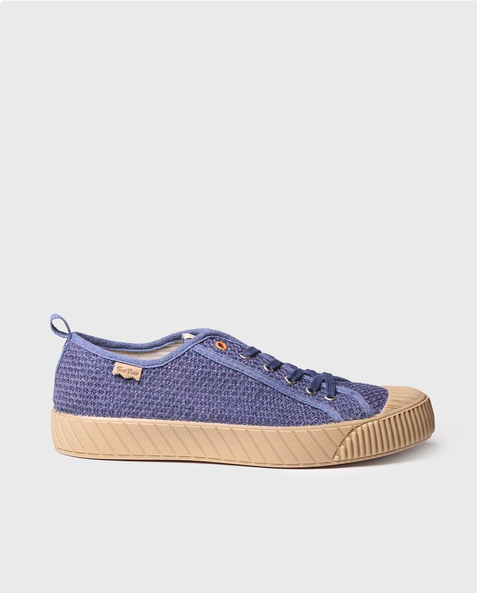 Imagen 0 de Zapatillas de lona de hombre de tejido de rejilla con cordones Azul