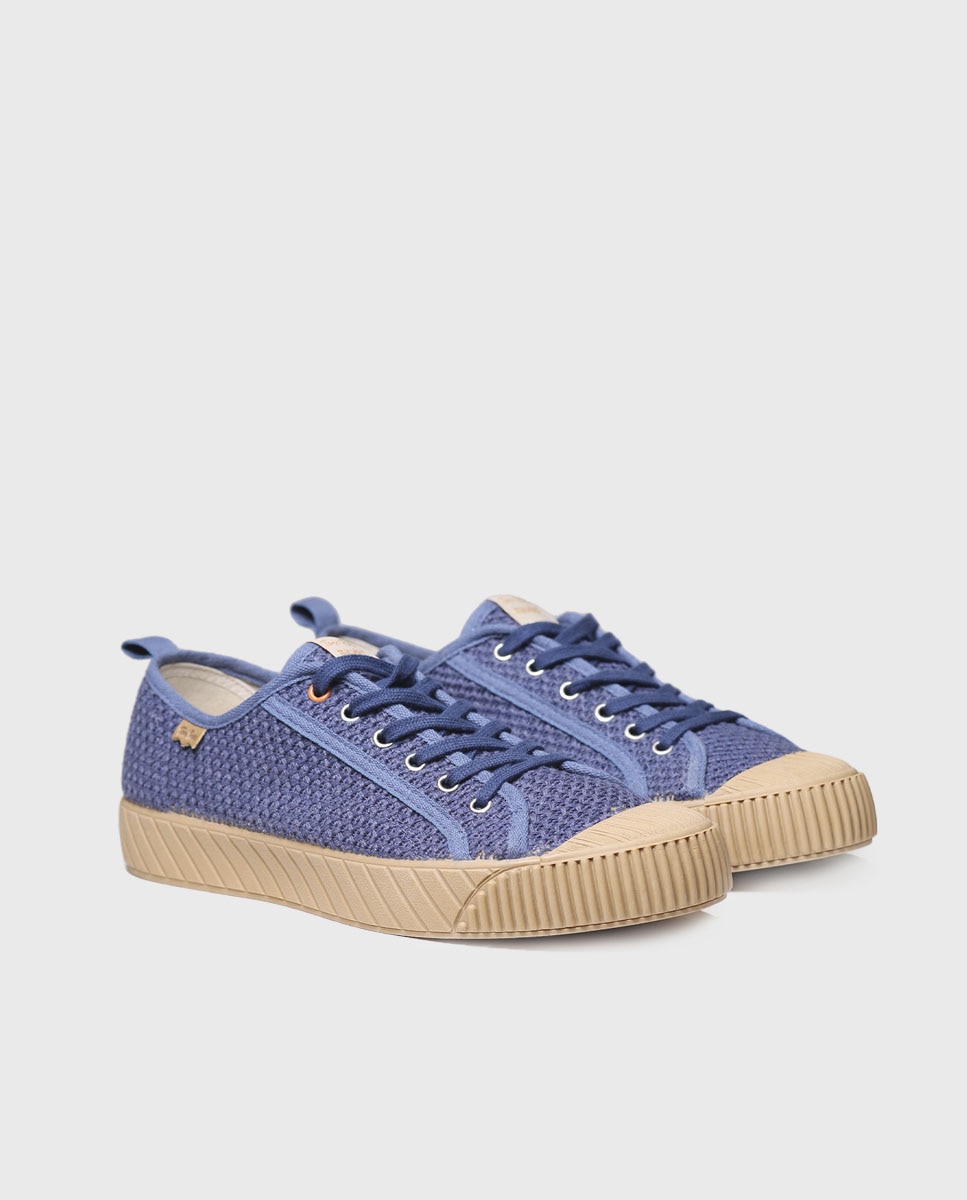 Zapatillas de lona de hombre de tejido de rejilla con cordones - Toni Pons - Azul Azul-2