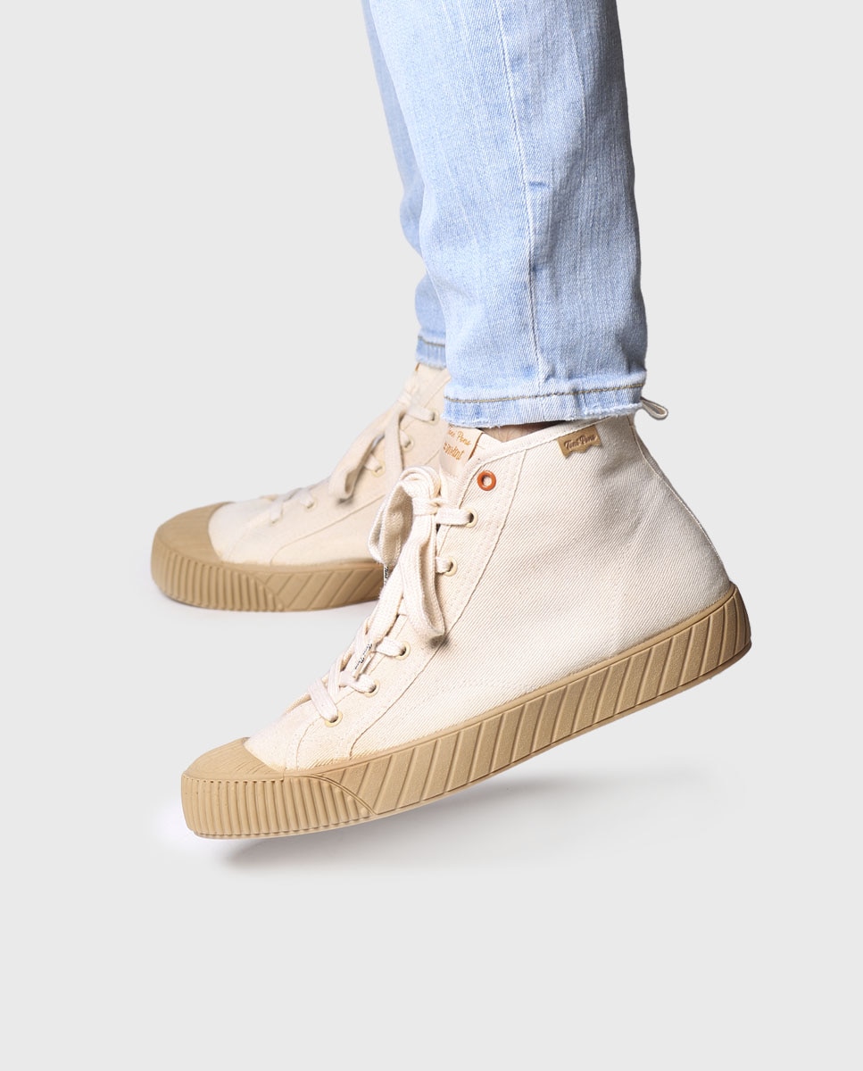 Zapatillas de lona de hombre de tonos lisos con cordones - Toni Pons - Crudo Crudo-4