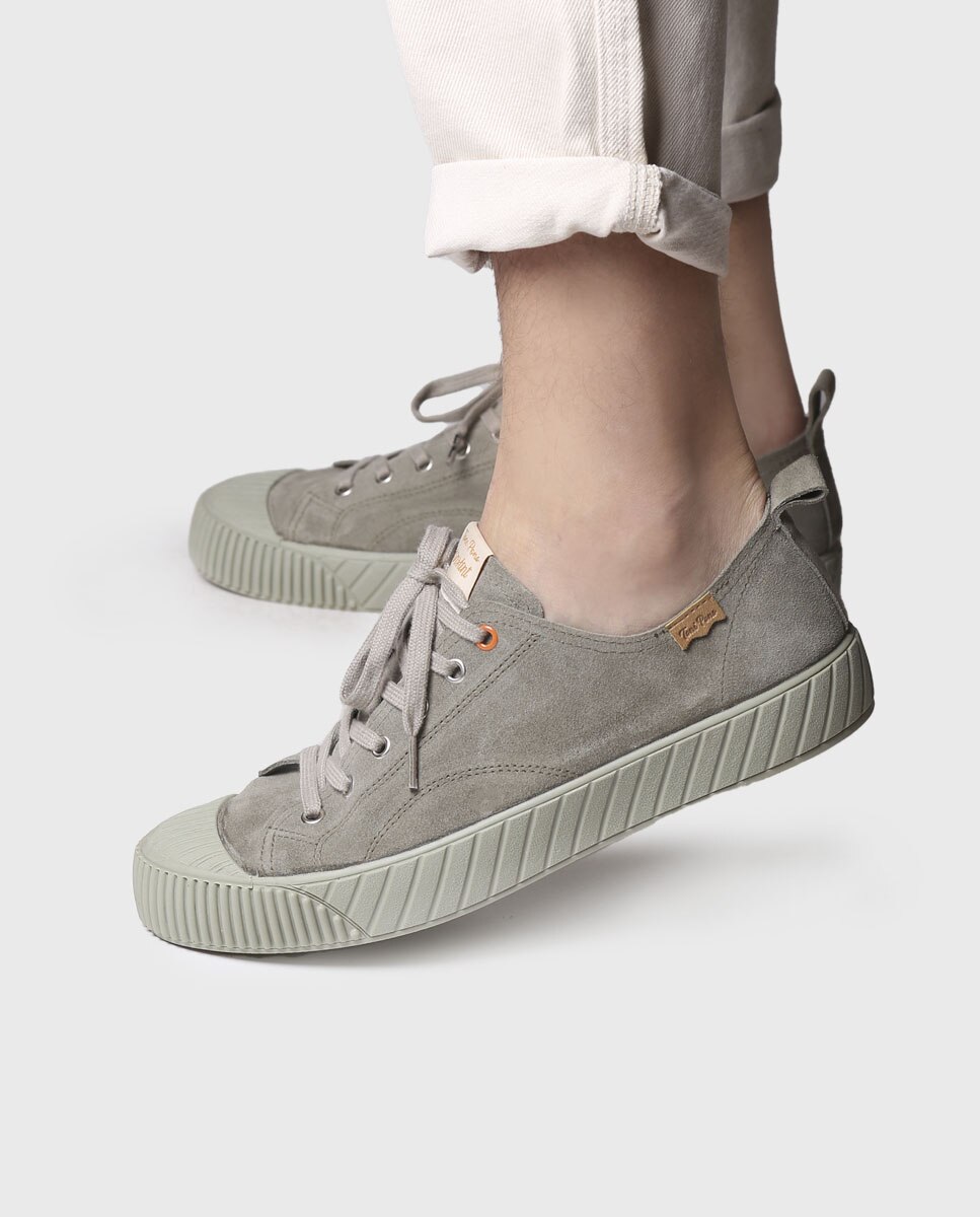 Zapatillas de serraje de hombre en tonos lisos con cordones - Toni Pons - Verde Verde-4