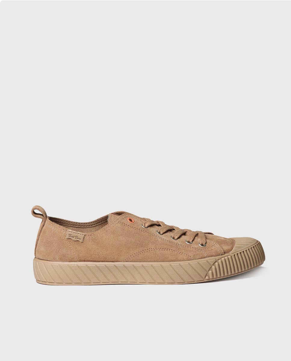 Zapatillas de serraje de hombre en tonos lisos con cordones - Toni Pons - Marrón Marrón-1
