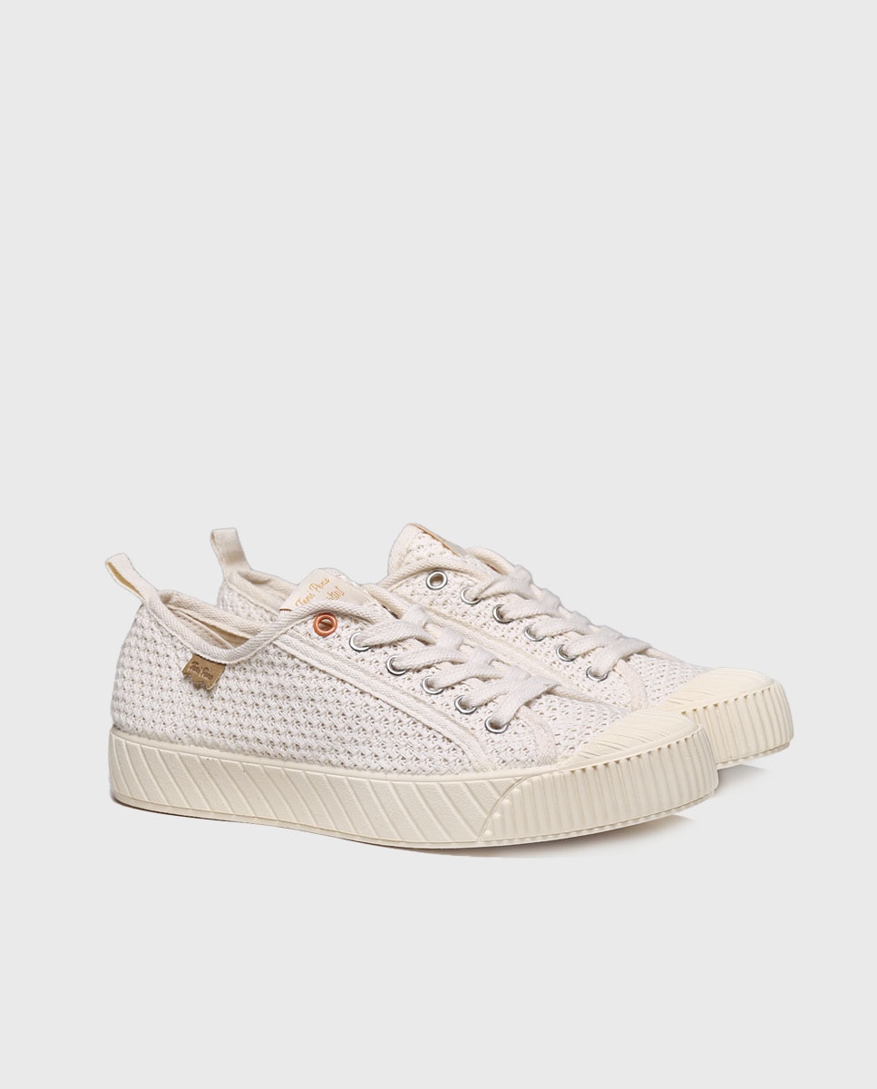 Zapatillas de lona de mujer de tejido con cordones - Toni Pons - Crudo Crudo-2