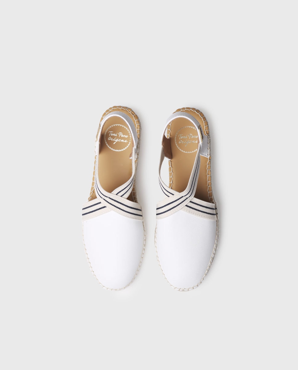 Alpargatas de cuña de mujer de piel con elásticos - Toni Pons - Blanco Blanco-2