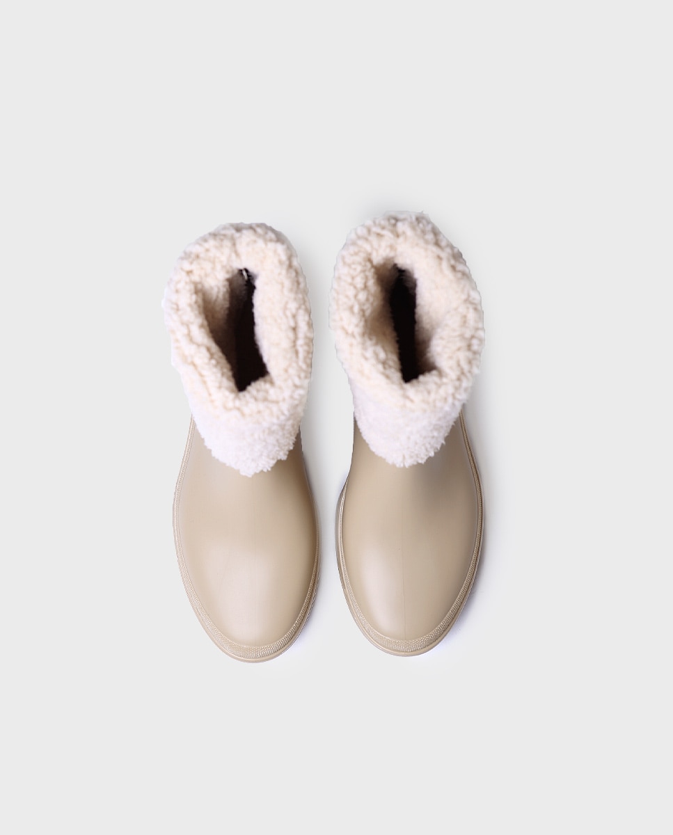 Botines de agua de mujer de goma con forro de borreguito - Toni Pons - Beige Beige-2