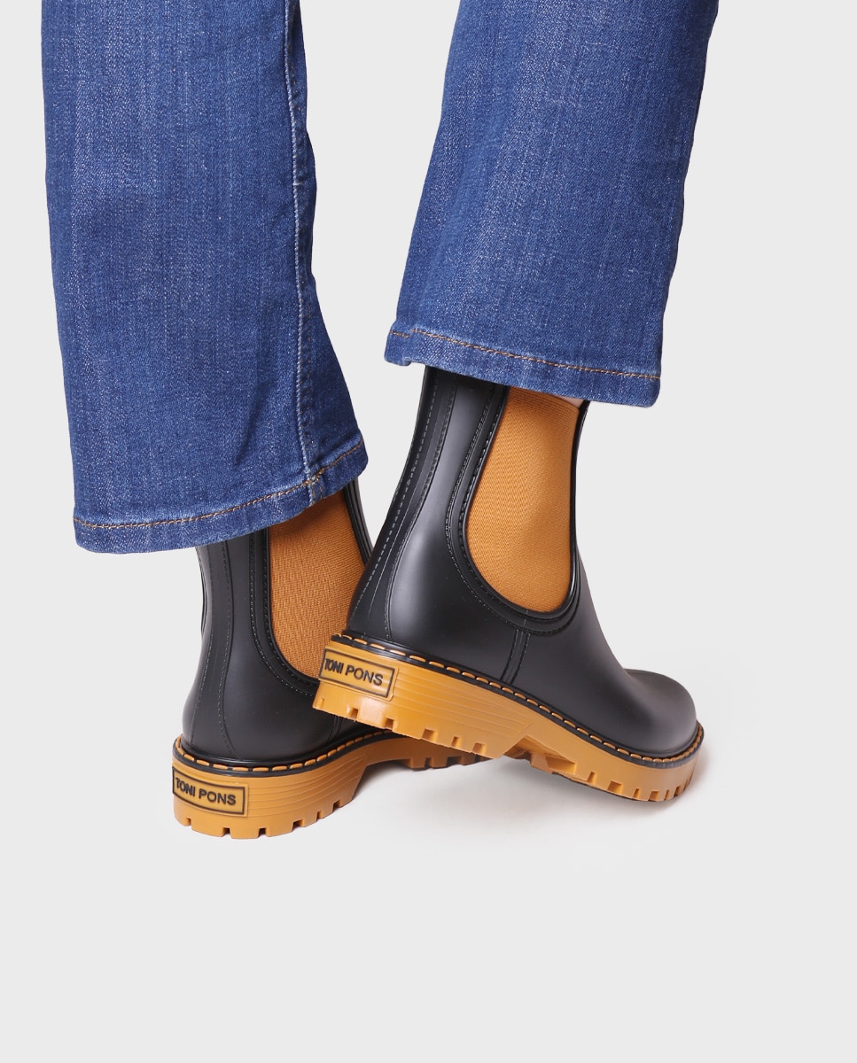 Botines de agua de mujer de goma con elásticos - Toni Pons - Mostaza Mostaza-4