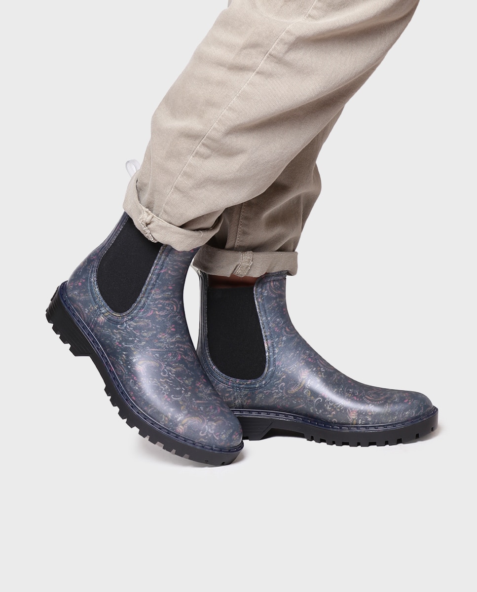 Botines de agua de mujer de goma con elásticos laterales - Toni Pons - Azul Azul-4